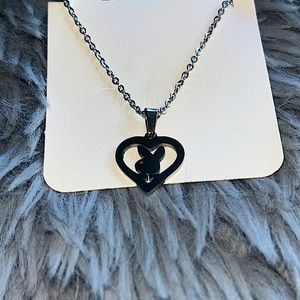 new!! stainless steel playboy bunny 17 inch necklace